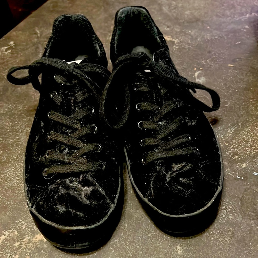 Rag & Bone black velvet sneakers